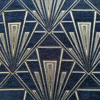 Art Deco Velvet Hobo Bag showing close up of 920's inspired design and metallic effect, by Umpie Handbags