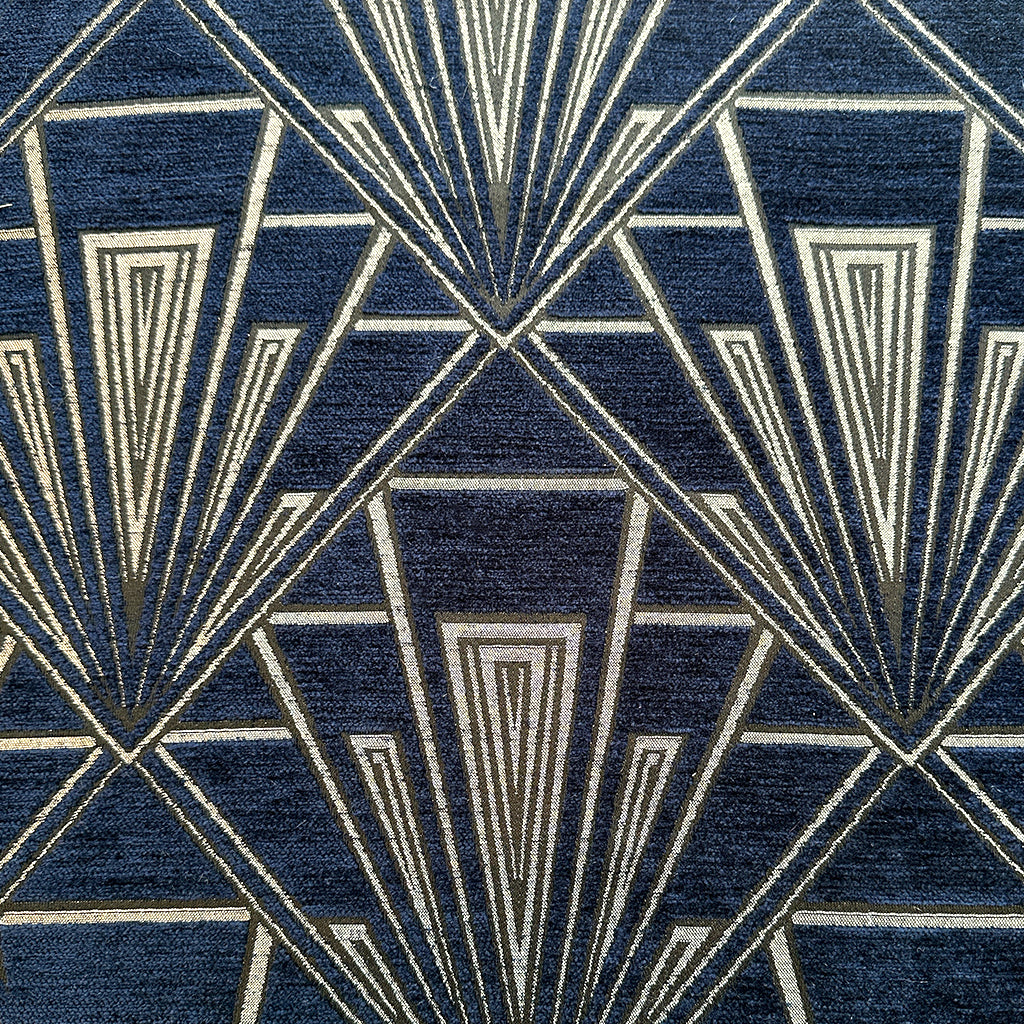 Art Deco Velvet Hobo Bag showing close up of 920's inspired design and metallic effect, by Umpie Handbags
