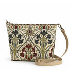 The Art Nouveau Cross Body Bag with the beige leather crossbody strap by Umpie Handbags