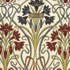 Art Nouveau Jacquard Fabric Close-up - Intricate Floral Patterns Inspired by Late 19th Century Artistic Movement