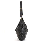 Lizard print hobo bag, one-off slouchy style worn over the shoulder, side view by Umpie Handbags