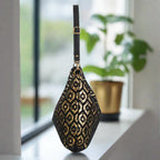 Glamorous Gold Metallic Hobo Bag side profile - show-stopping British-made accessory with supple black leather strap detail  by Umpie Handbags