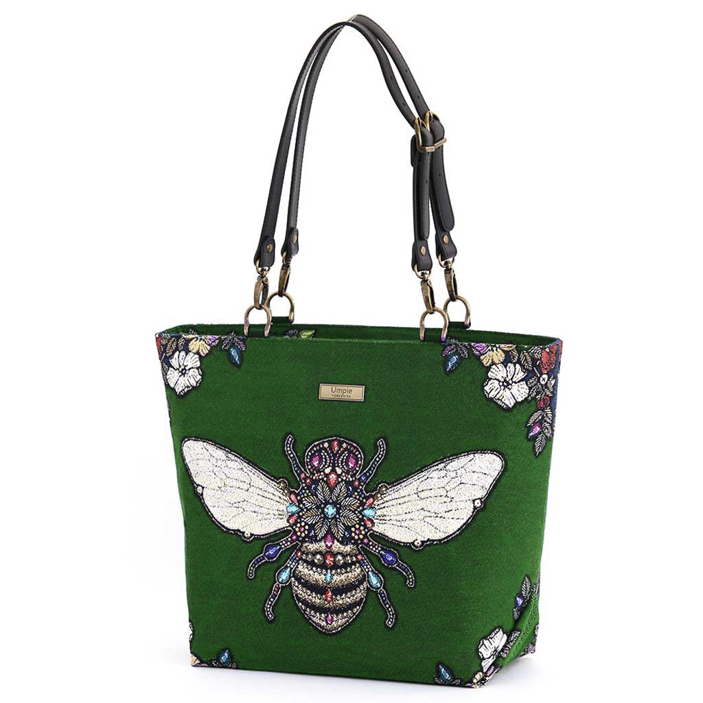 Emerald green Bumblebee Tote Bag by Umpie Handbags