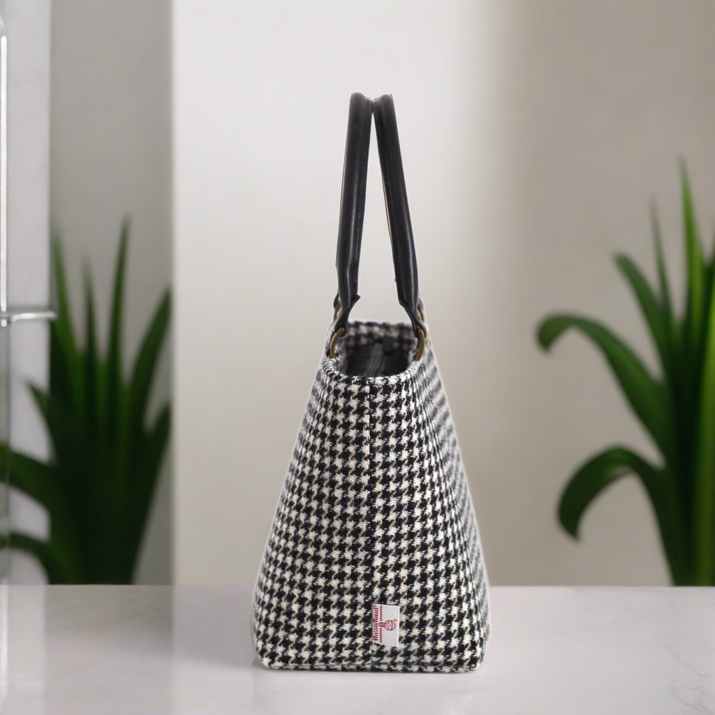 Black and white handbag on sale