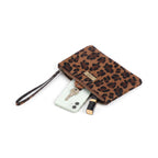 Leopard Print Cruise Clutch Bag with antique gold zip closure, perfect for cruise dining, large enough for a phone, keys and lipstick, by Umpie Handbags