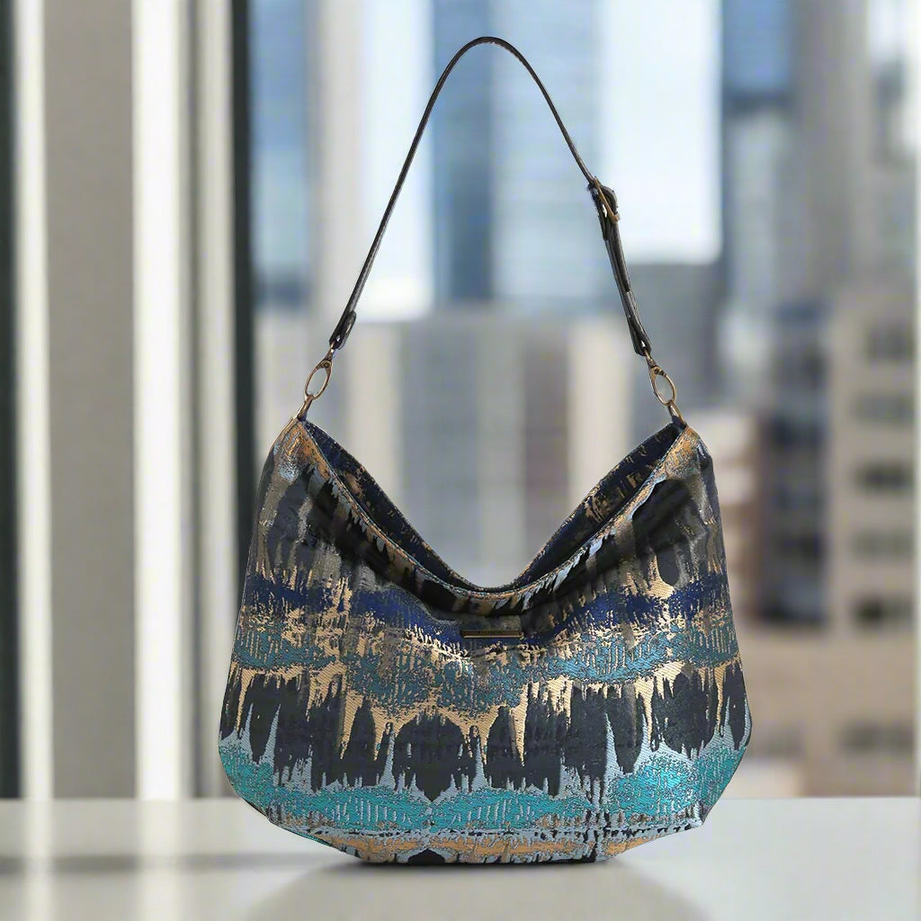 The Turquoise Metallic Hobo Bag