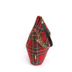 Royal Stewart Tartan Hobo Bag zip closure detail - premium Harris Tweed craftsmanship with secure top opening, made in Yorkshire by Umpie Handbags