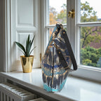 Top zip detail of Teal Metallic Hobo Bag revealing spacious interior and secure closure by Umpie Handbags