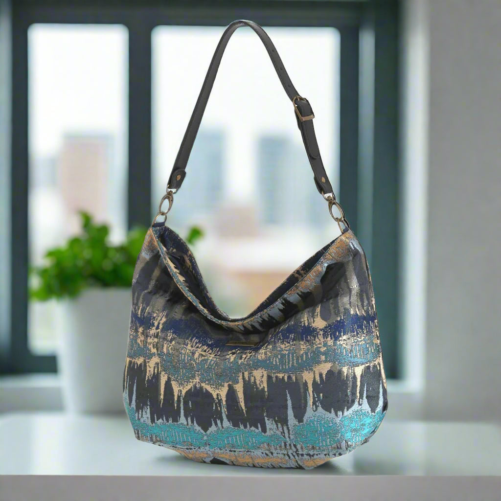 The Turquoise Metallic Hobo Bag