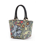 William Morris Handbag showing exquisite Golden Lily tapestry design by Umpie Handbags