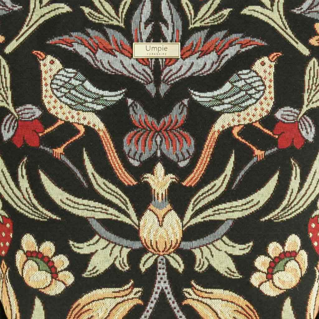William Morris Overnight Bag, close up view of the beautiful Victorian botanical print, by Umpie Handbags