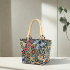 William Morris Handbag showing exquisite Golden Lily tapestry design by Umpie Handbags