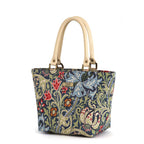 William Morris Handbag showing exquisite Golden Lily tapestry design by Umpie Handbags