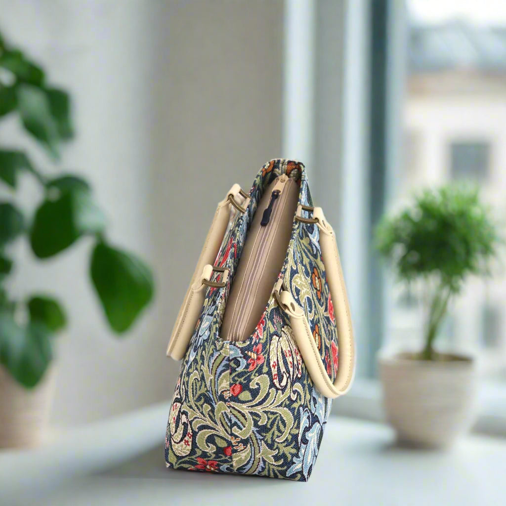 The William Morris Handbag, zip-top view