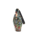 Top zip detail of William Morris Hobo Bag revealing spacious interior and secure closure by Umpie Handbags