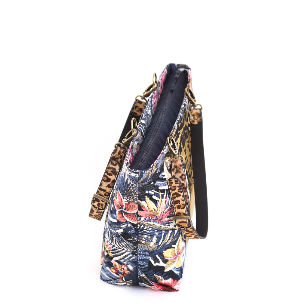 Cheetah Tote Bag by Umpie Handbags - zip-top view