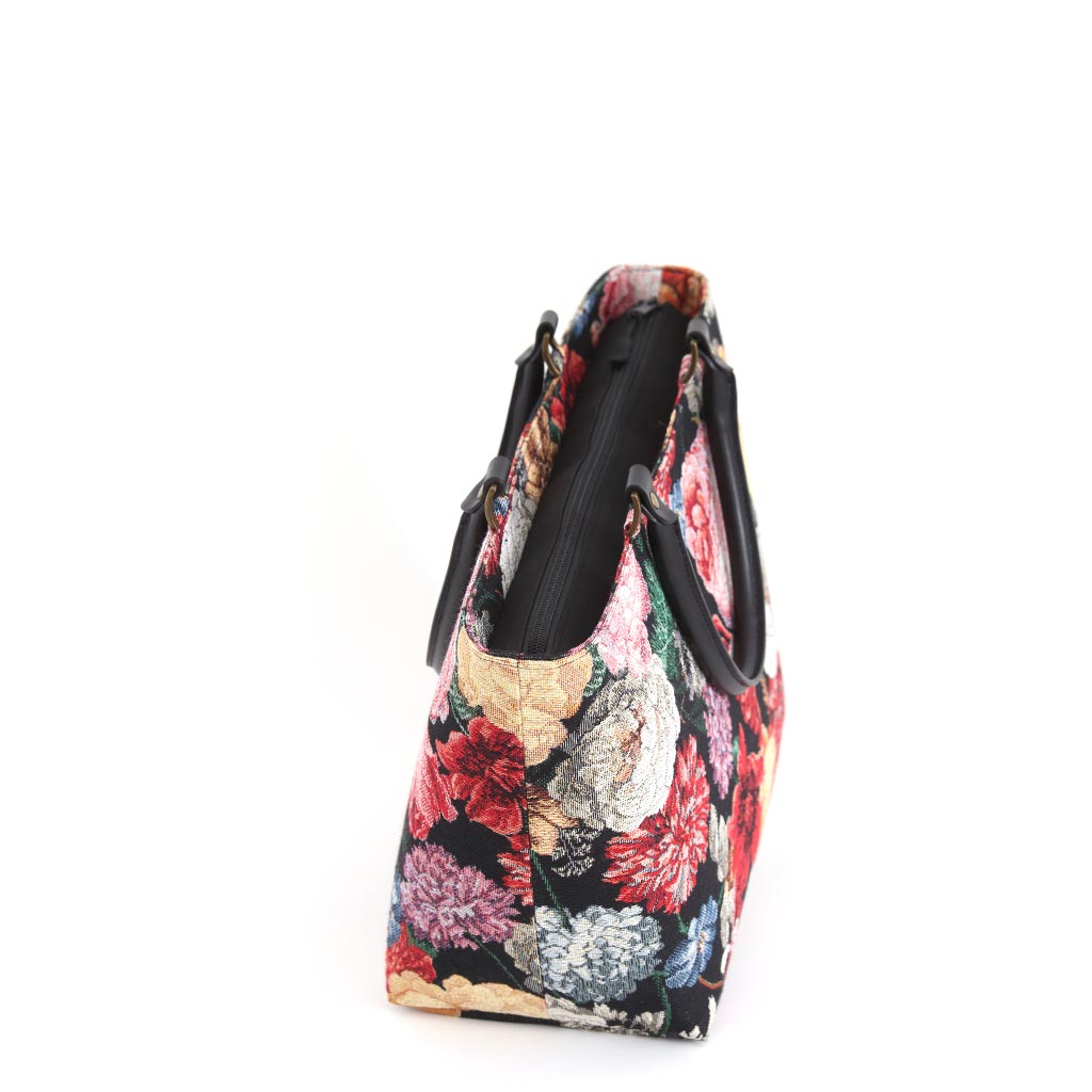 Floral Tapestry Handbag by Umpie Handbags - top-zip view
