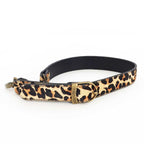 Leopard Print Leather Bag Straps - Short Length