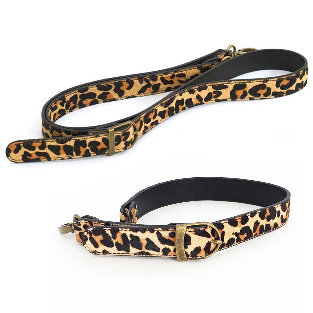 Leopard Print Leather Bag Strap - two lengths, long or short