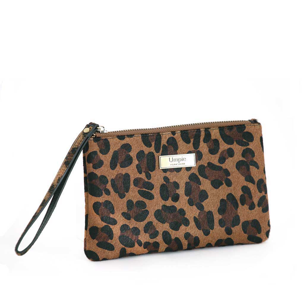 Pony Leather Leopard Clutch Bag by Umpie Handbags