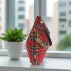 Royal Stewart Tartan Hobo Bag zip closure detail - premium Harris Tweed craftsmanship with secure top opening