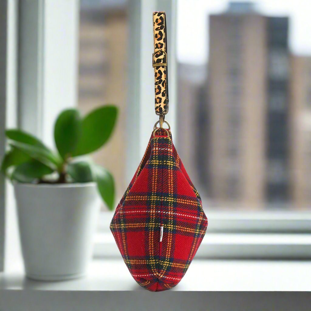 Elegant Royal Stewart Tartan Hobo Bag profile - British royal heritage meets contemporary Yorkshire craftsmanship