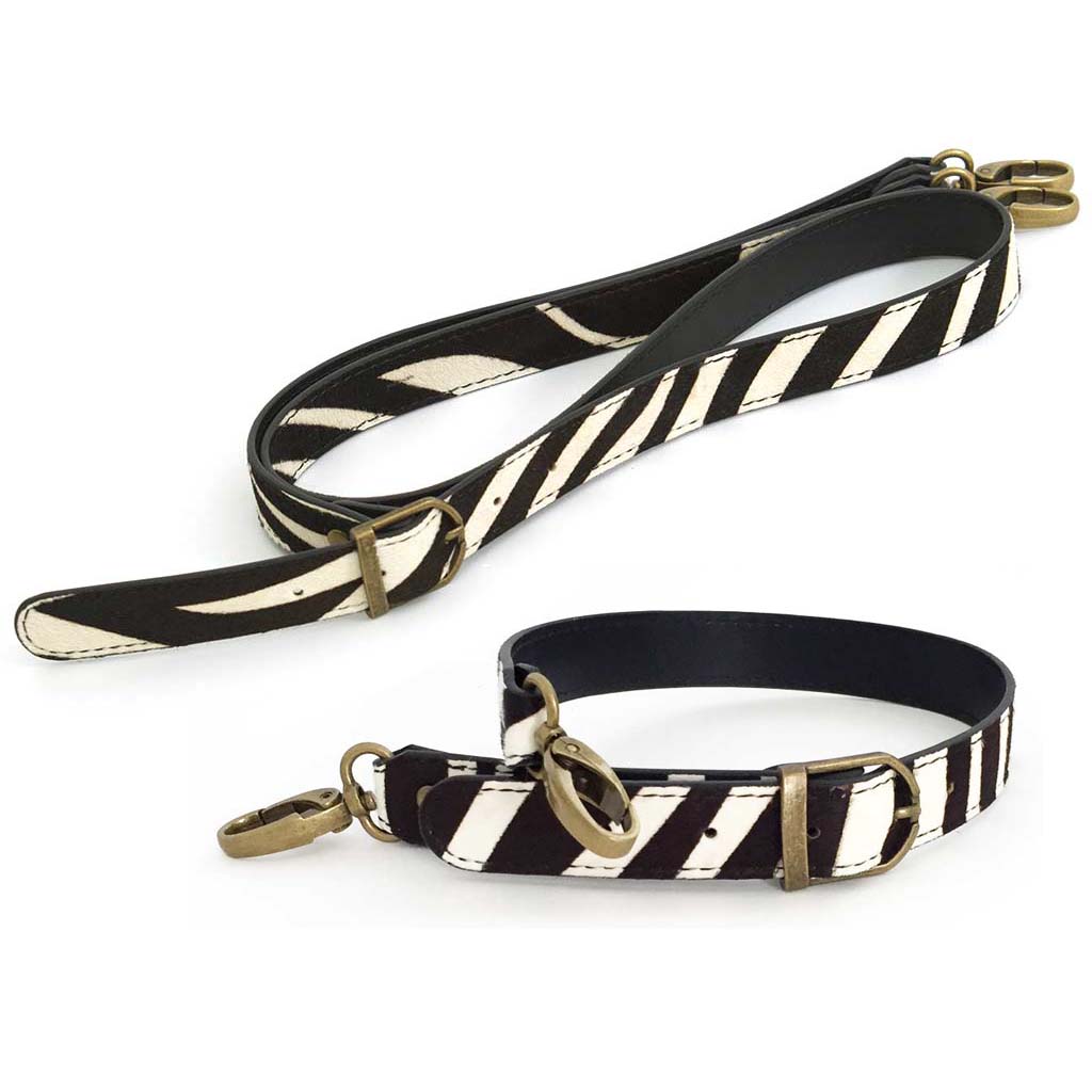 Zebra Print Leather Bag Straps - two lengths